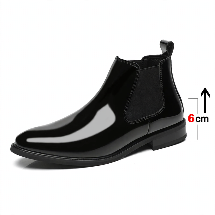 Men's leather Chelsea boots with optional elevation