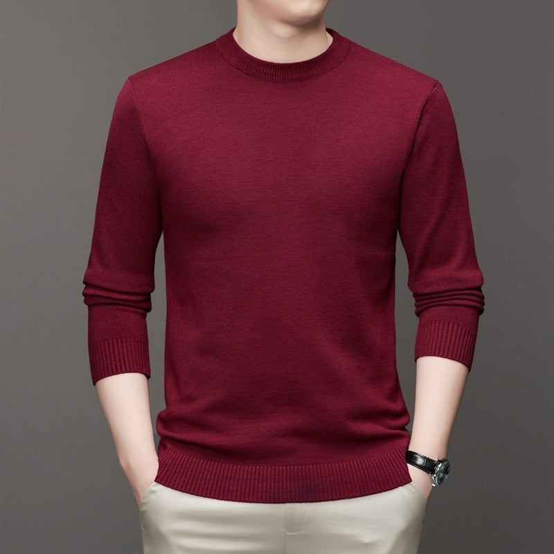 Men's knit sweater, stand-up collar, slim fit