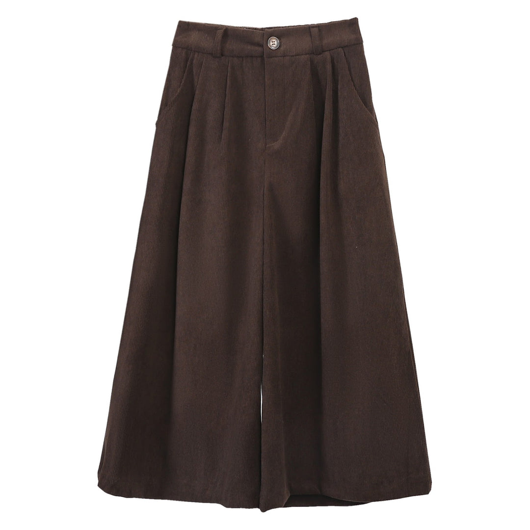 Cord pants, straight cut, 7/8 length
