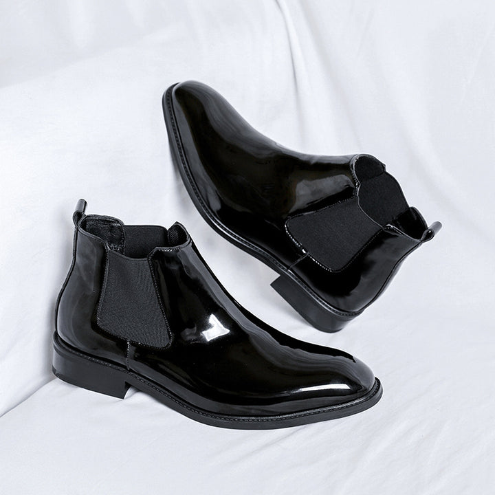 Men's Chelsea Boots, Patent Leather Look