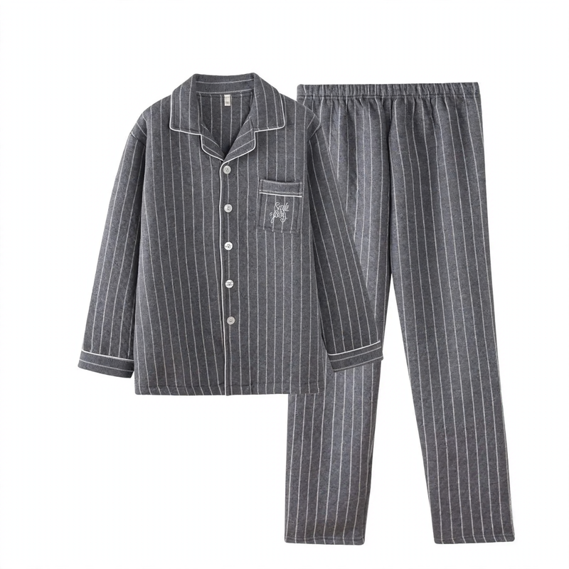 Padded men's pajama, 100% cotton, extra warm