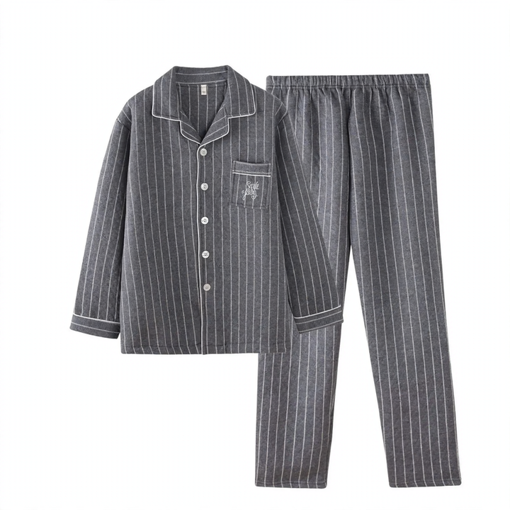 Padded men's pajama, 100% cotton, extra warm