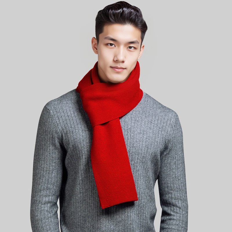 Men's wool scarf, checked, 180 cm
