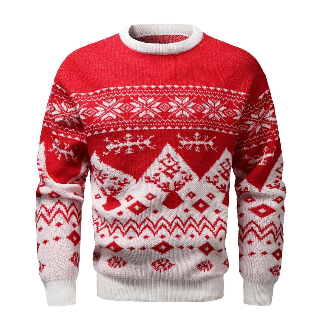Jacquard knit pullover for couples
