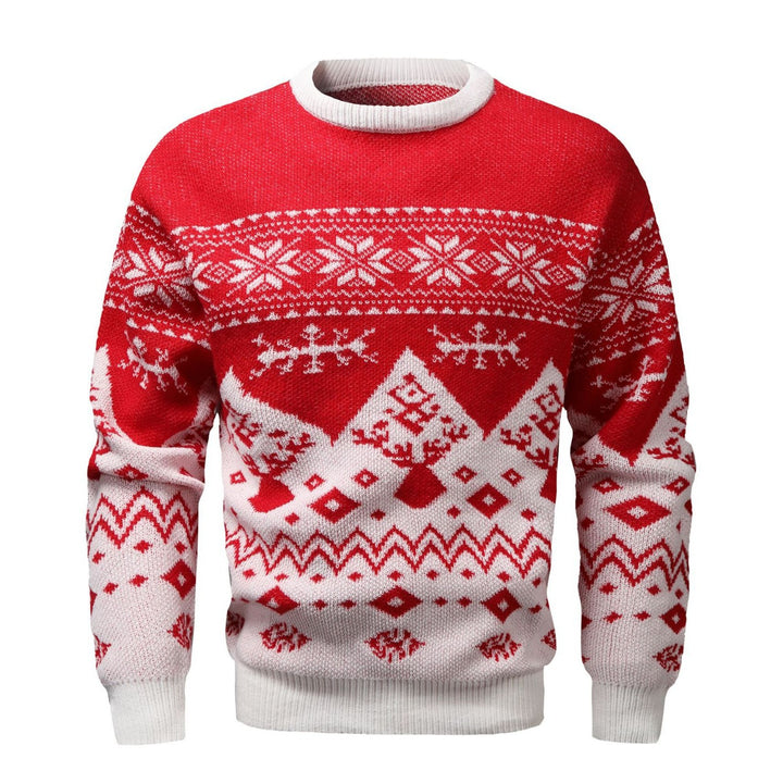 Jacquard knit pullover for couples