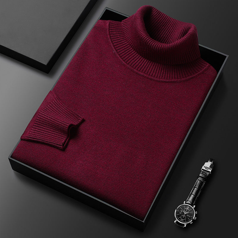 Men's turtleneck sweater, slim fit, knitted