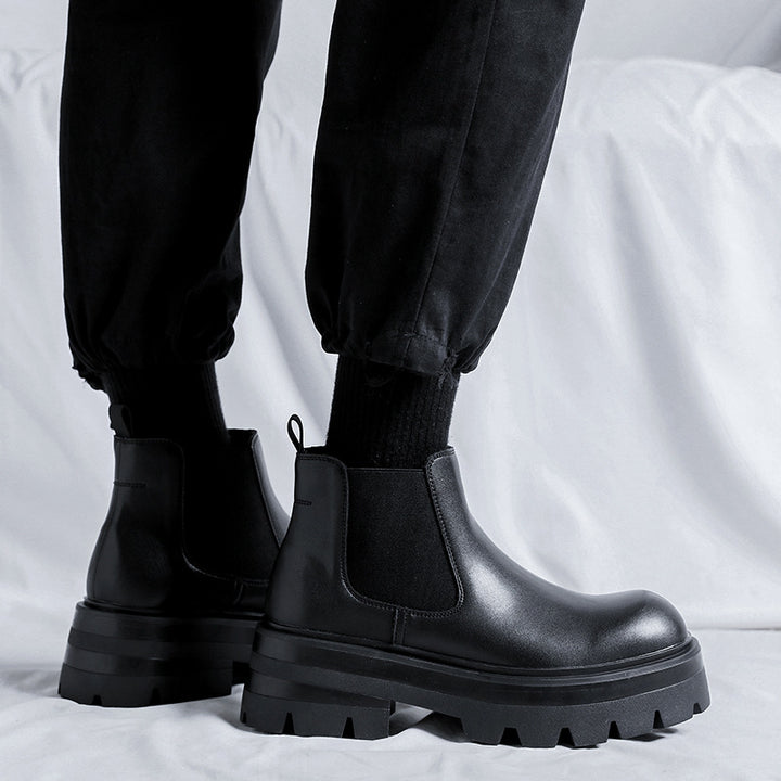 Men's Chelsea boots, platform, microfiber