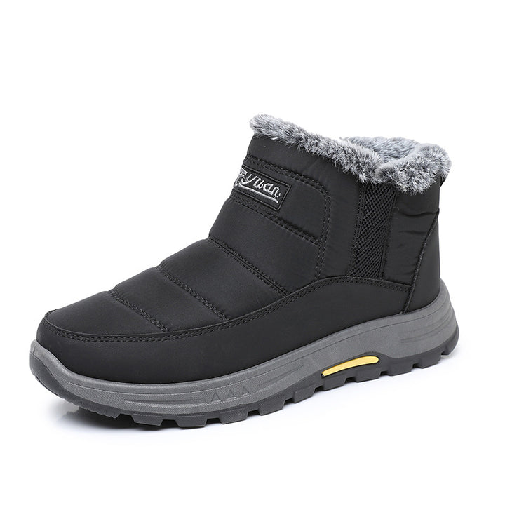Padded men's winter boots, mid-height shaft