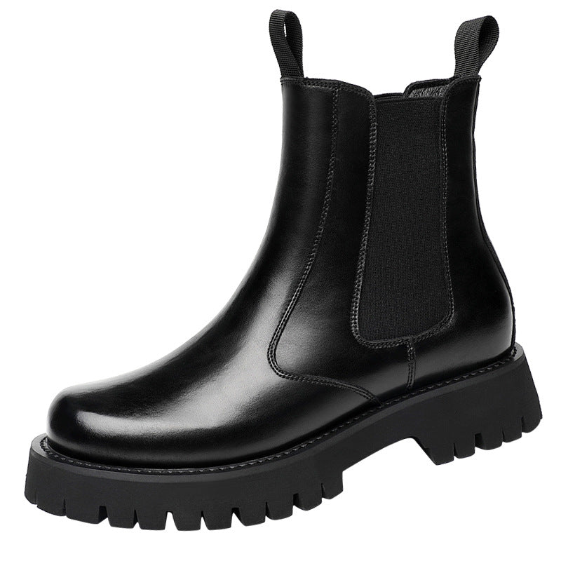 Men's Martin boots, genuine leather, lined, platform