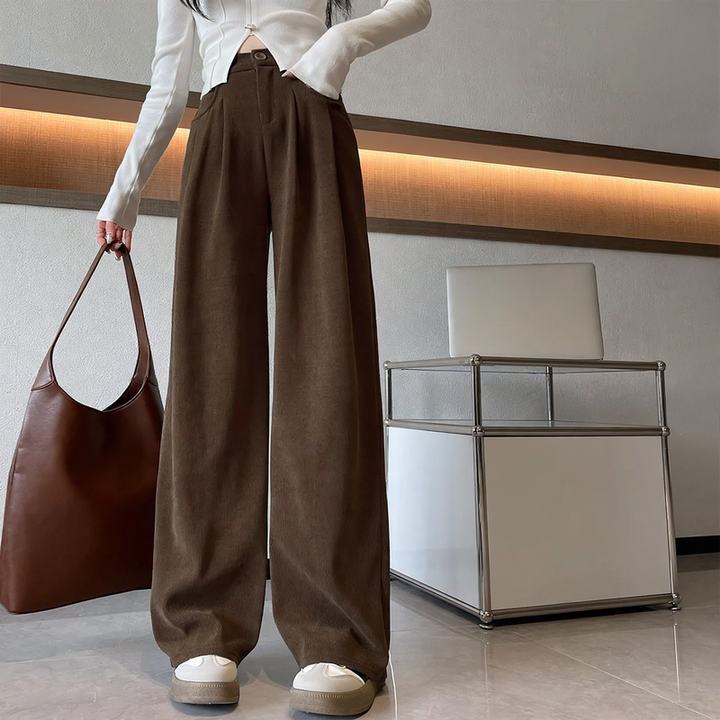 Women's corduroy trousers, straight cut, autumn