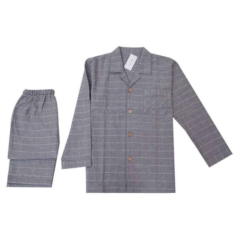 Padded cotton pajamas for men, checkered
