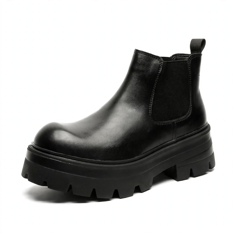 Men's Chelsea boots, platform, microfiber