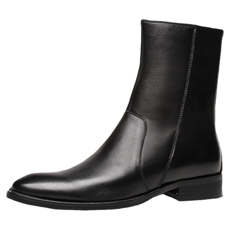 Men's leather ankle boots, classic Chelsea boots