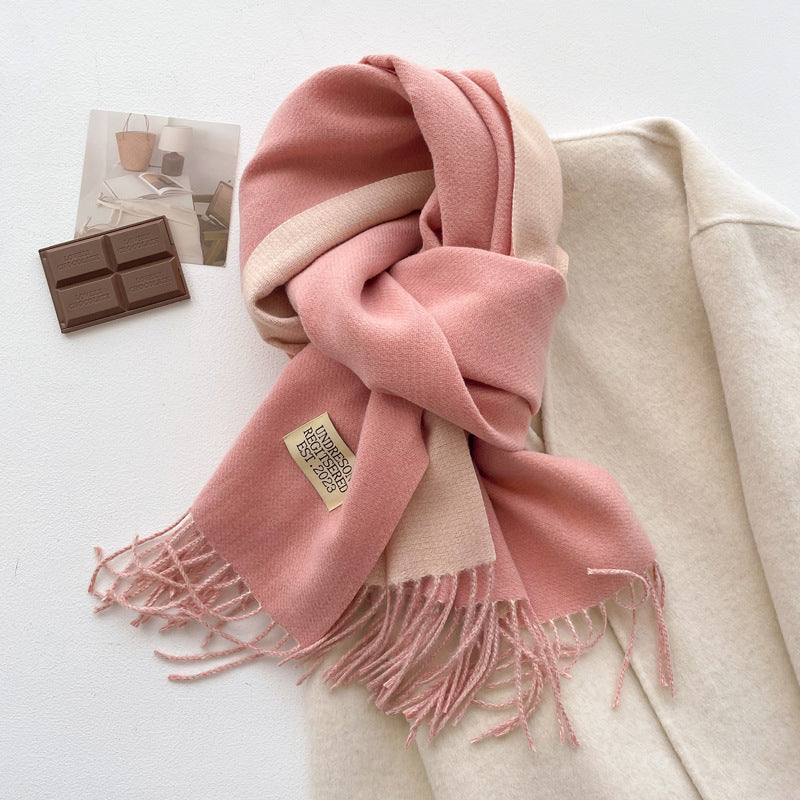 Reversible scarf made of cashmere imitation, 200x65cm