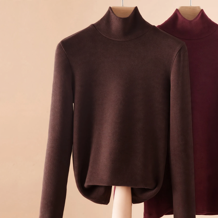 Women's Long Sleeve Undershirt with Stand-Up Collar