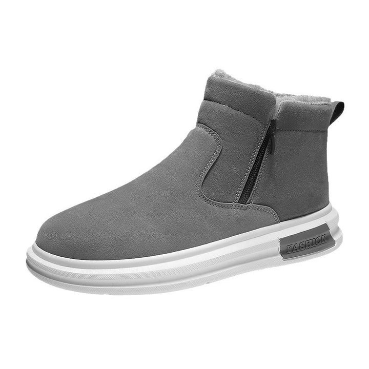 Padded men's winter boots, flat heel, EVA sole