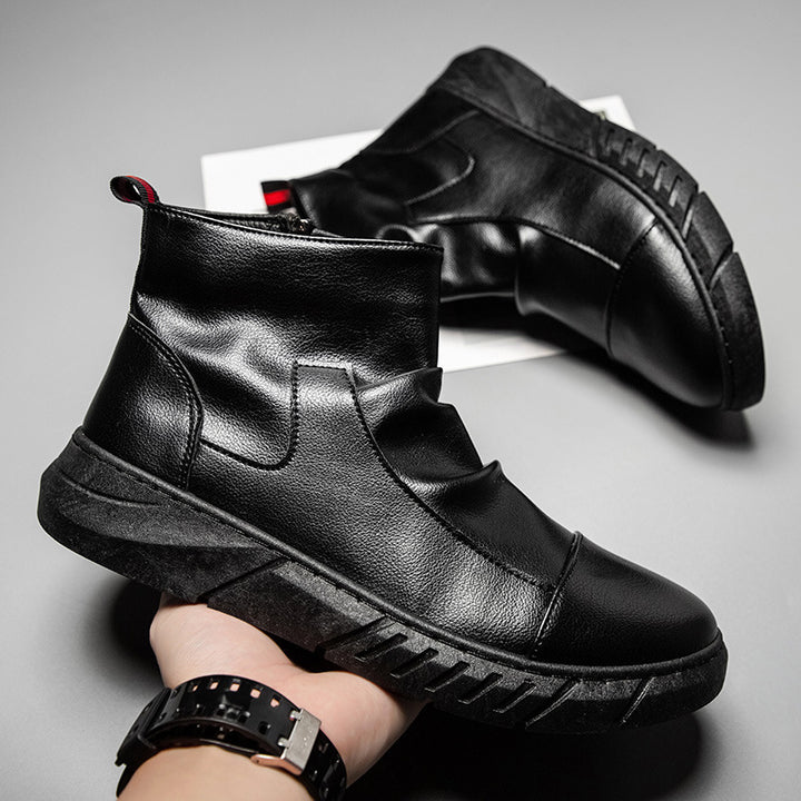 Fashionable men's work boots, ankle-high