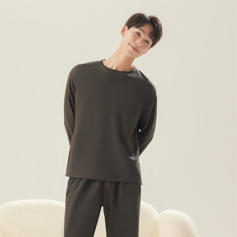 Waffle pique house suit for couples, long
