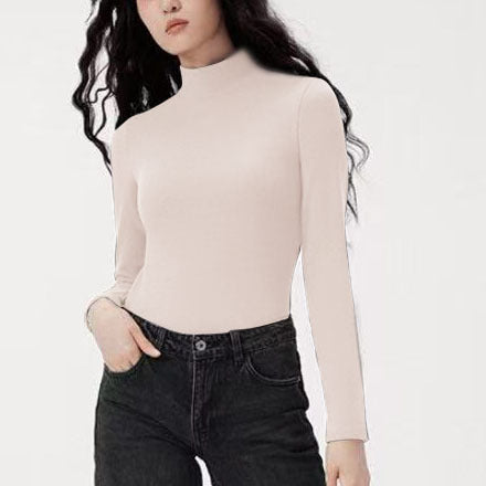 Padded women's long sleeve undershirt with turtleneck