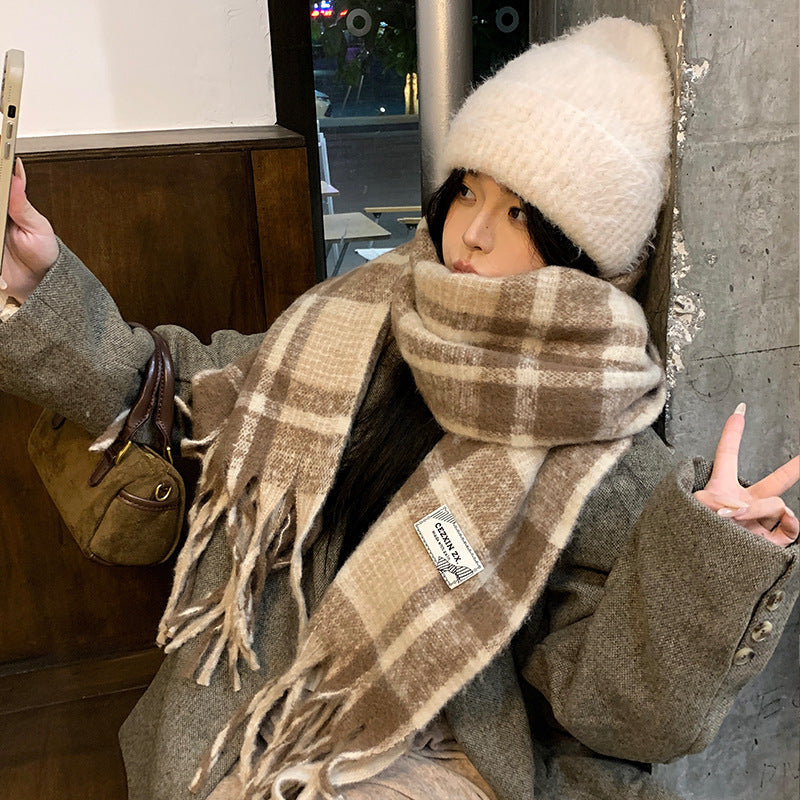 Checkered Scarf, 225 cm