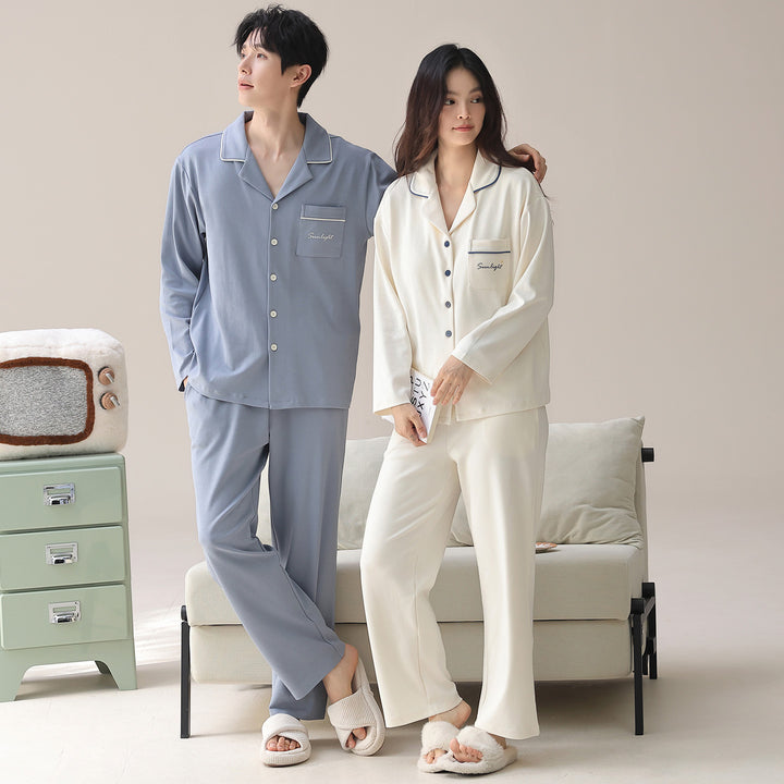 Partner pajamas made of 100% cotton, long-sleeved
