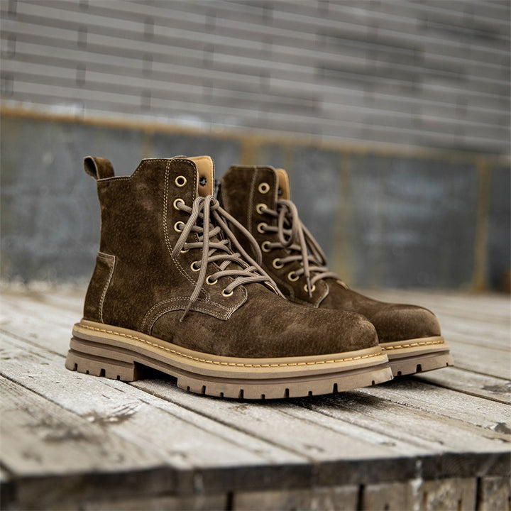 Men's boots, leather, side zipper
