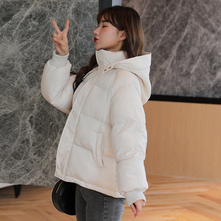 Short ladies' padded jacket, quilted, loose fit