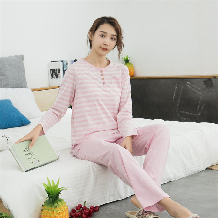 Pair pajamas made of jersey cotton, striped