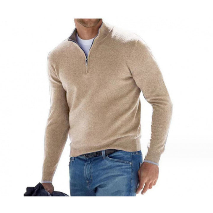 Men's Long Sleeve Cashmere Sweater, Simple Design