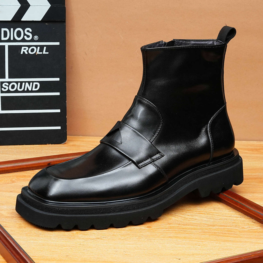Men's leather Chelsea boots, breathable