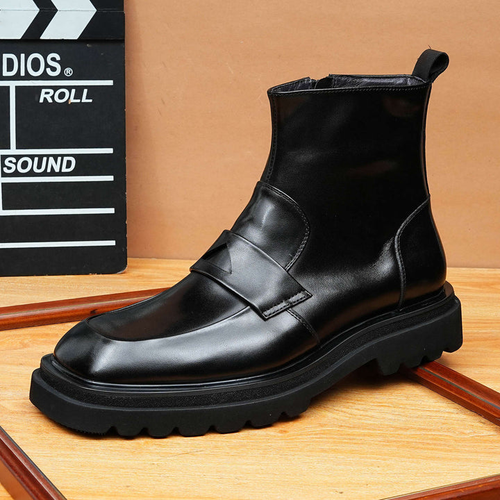 Men's leather Chelsea boots, breathable