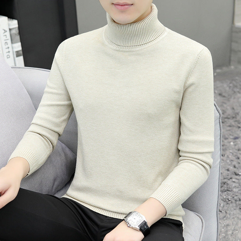 Men's turtleneck sweater, long-sleeved, slim fit