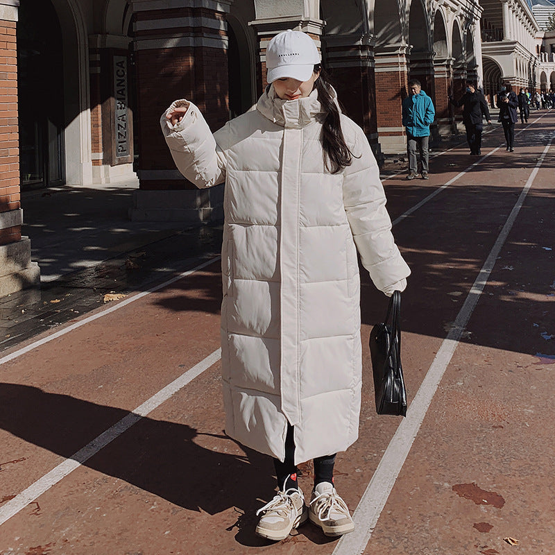 Longer, padded women's coat, knee-length