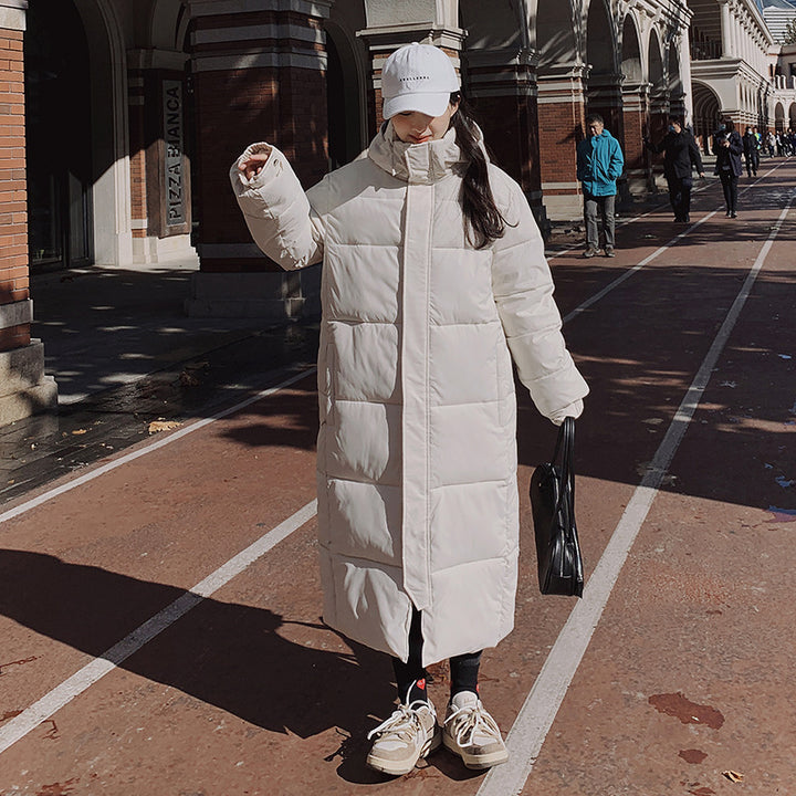 Longer, padded women's coat, knee-length
