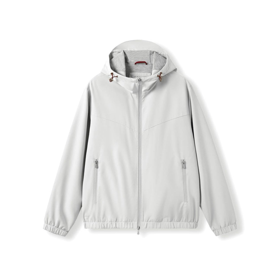 Elegant men's hoodie, wool and silk