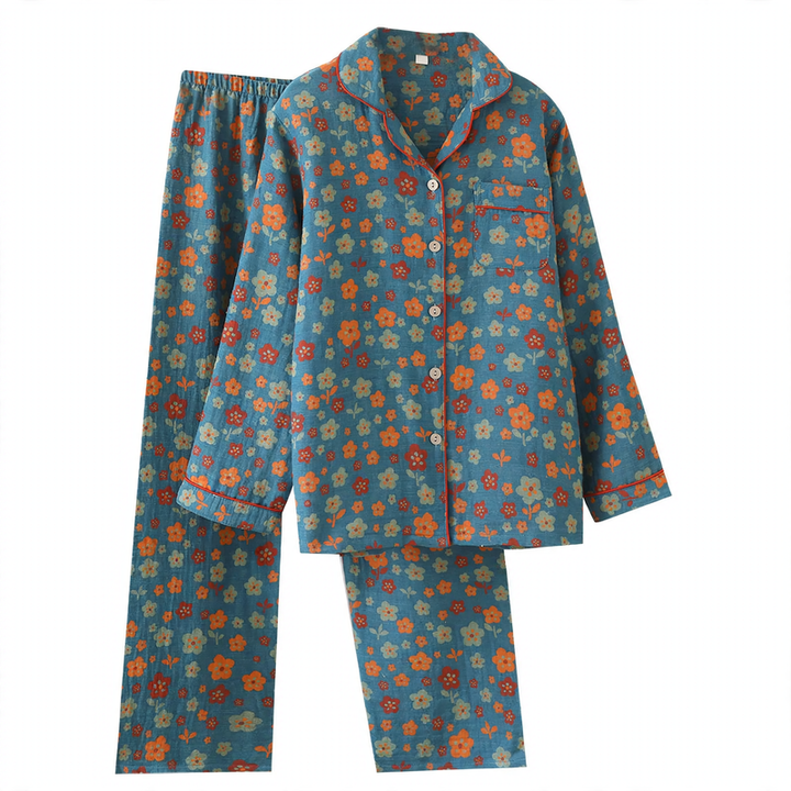 Women's loungewear, cotton, double-layered, long-sleeved