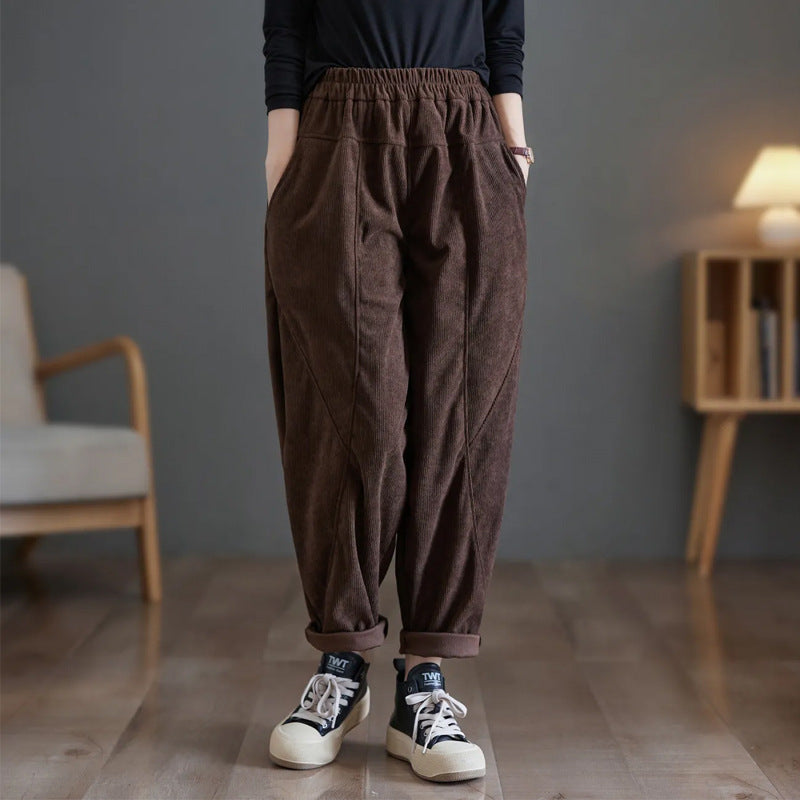 Kord-Harem pants for women, loose fit