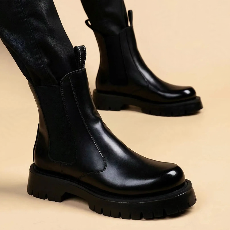 Men's Chelsea boots made of cowhide leather, breathable