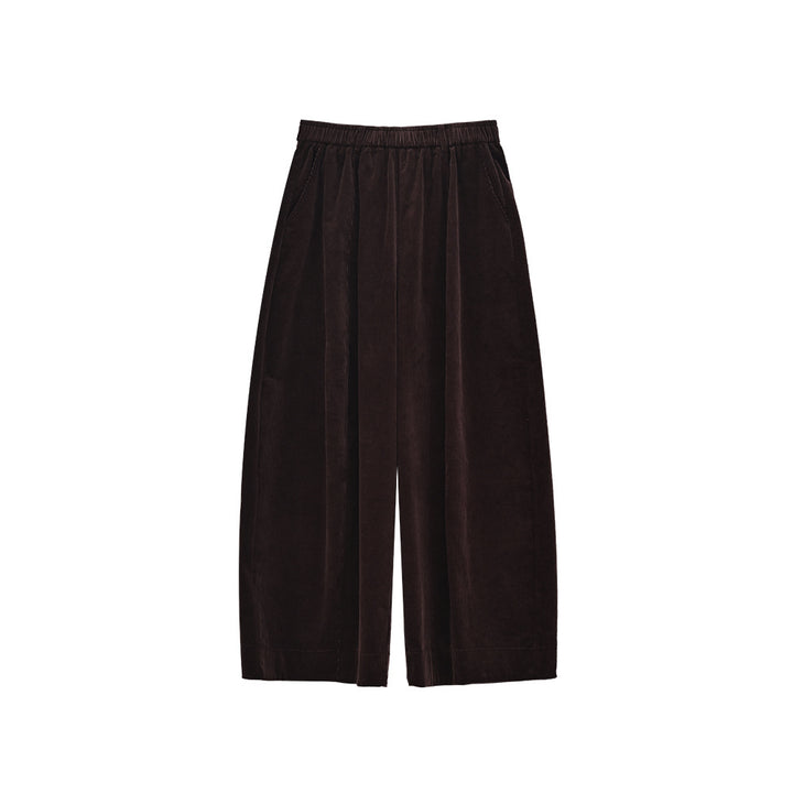 Retro cord pants with elastic waistband