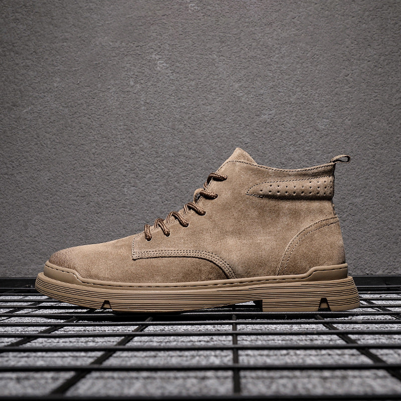 Men's martin boots made of pigskin leather, retro style