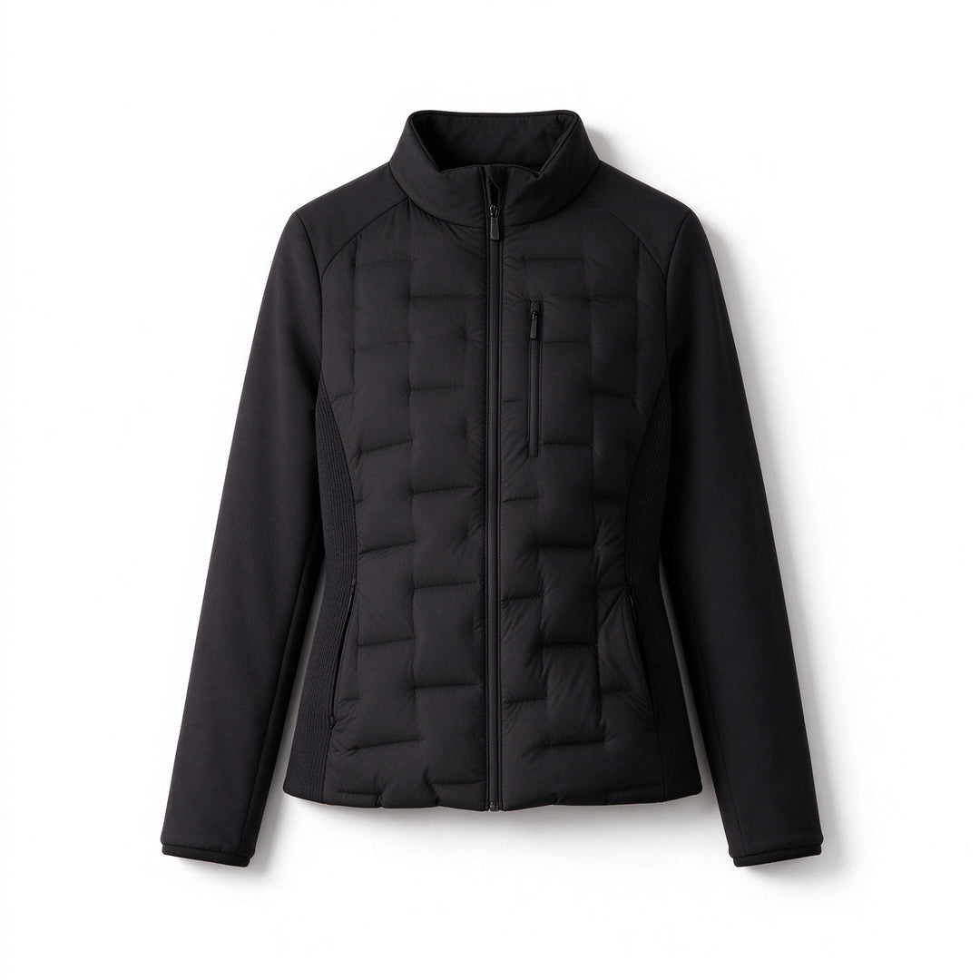Slim women's down jacket, white duck down, lightweight and warm
