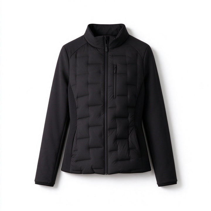 Slim women's down jacket, white duck down, lightweight and warm