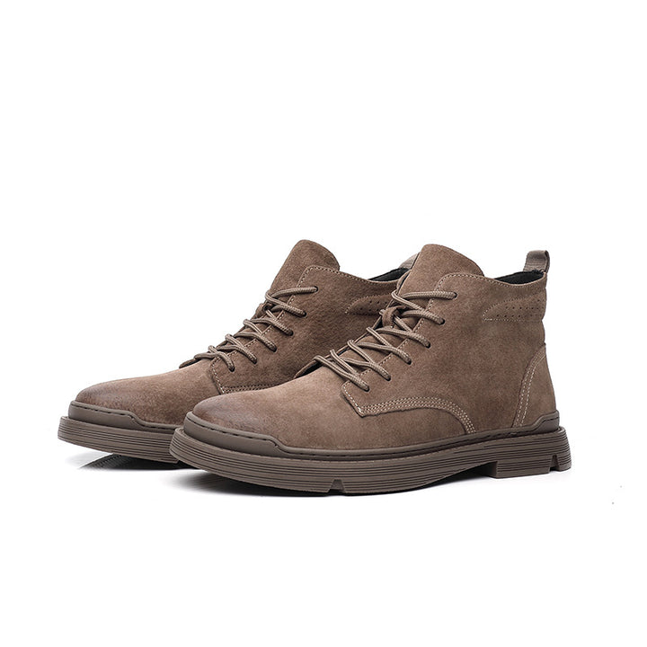 Men's martin boots made of pigskin leather, retro style