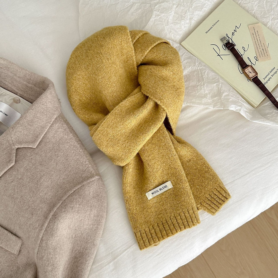 Knitted wool blend scarf, 160x20 cm