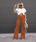 Women's corduroy pants with flared leg