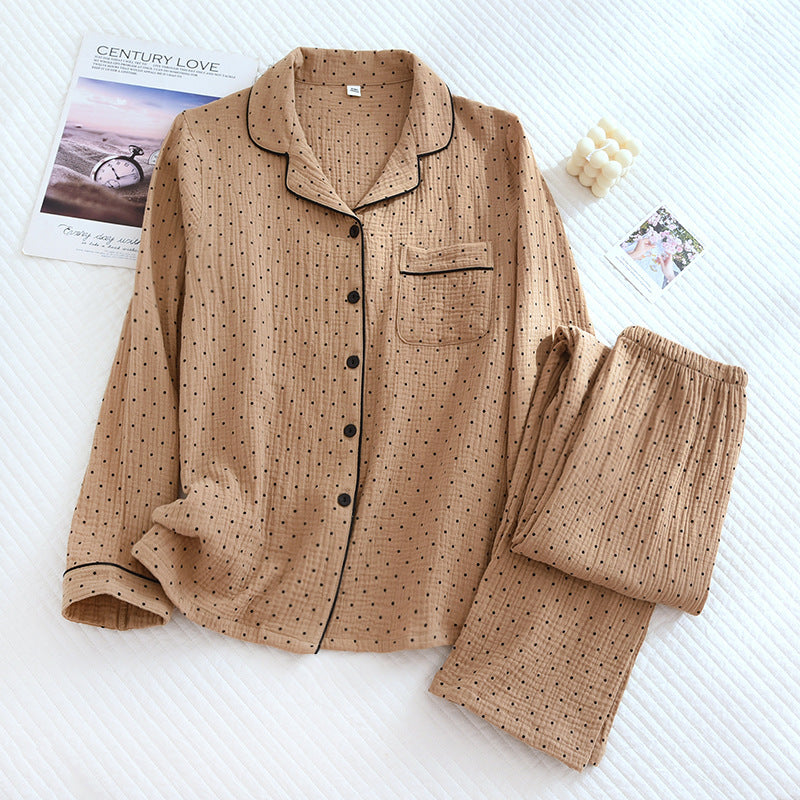 Women's pajamas made of double-layer cotton muslin