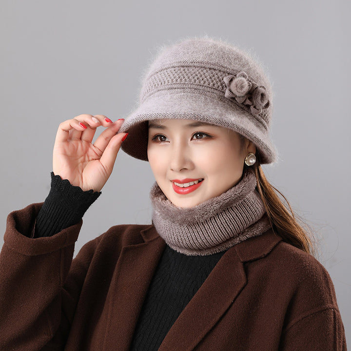 Women's Bell Hat and Scarf Set, warm, for Autumn and Winter