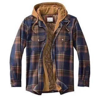 Men's hooded jacket, checked, padded