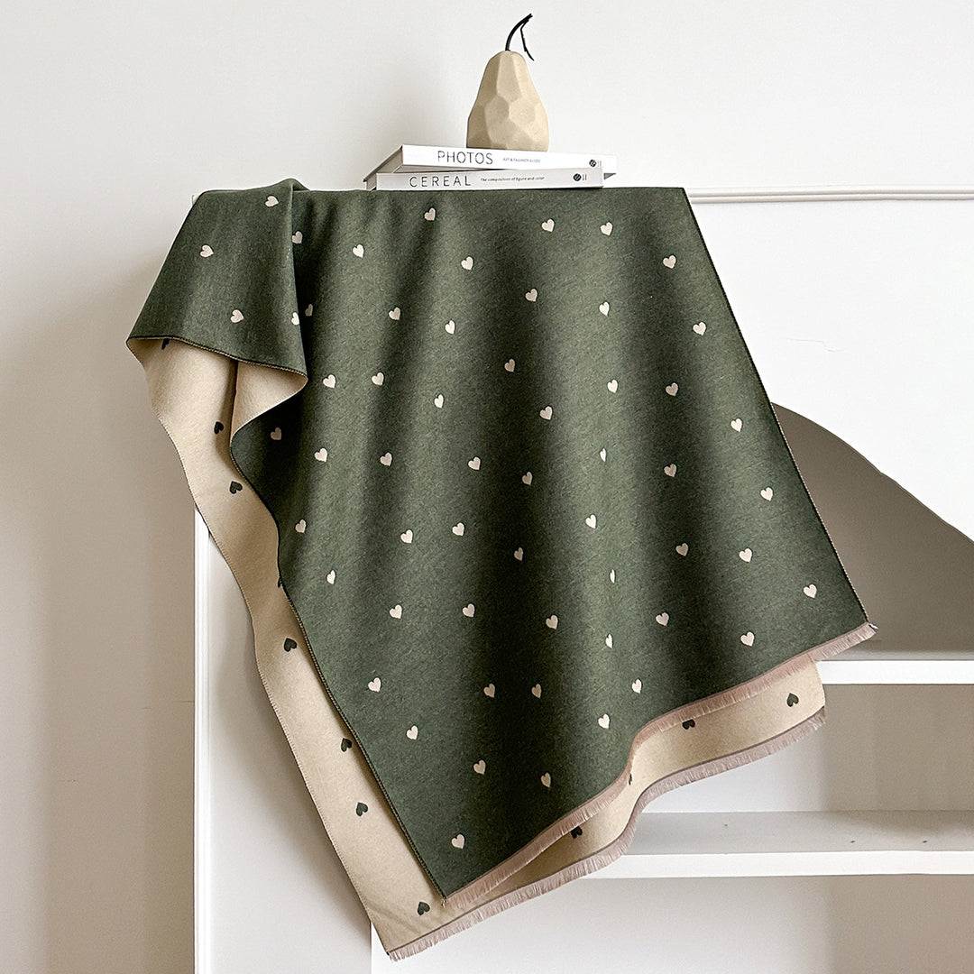 Jacquard scarf with landscape motif, art cashmere, 180x65 cm