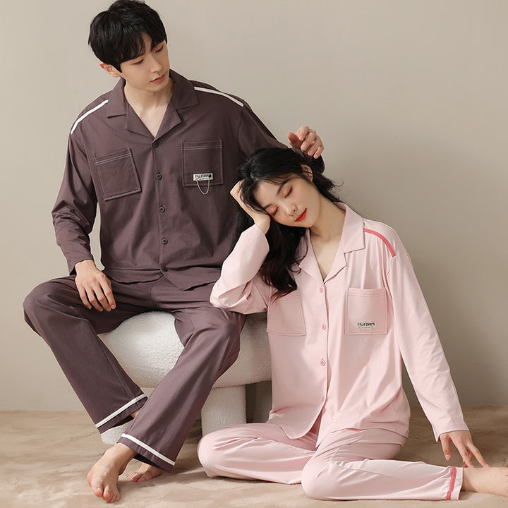 Pair-Pajama-Set, long sleeve, simple design